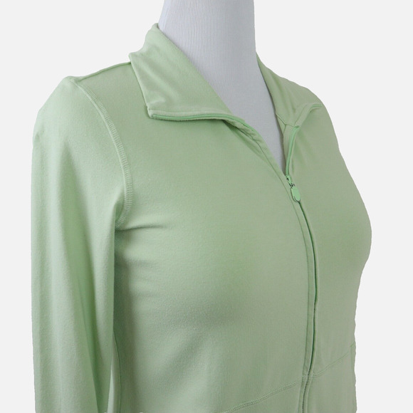 Eileen Fisher Size S Organic Cotton Jersey Zip Jacket Light Green - Picture 6 of 12
